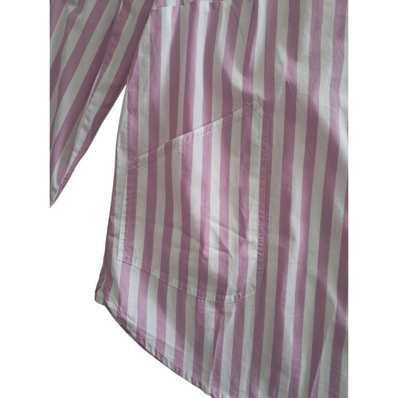 NWT J. Crew Top Women's Pink White Collared Popover Tunic Striped‎ Preppy Work - Picture 6 of 13